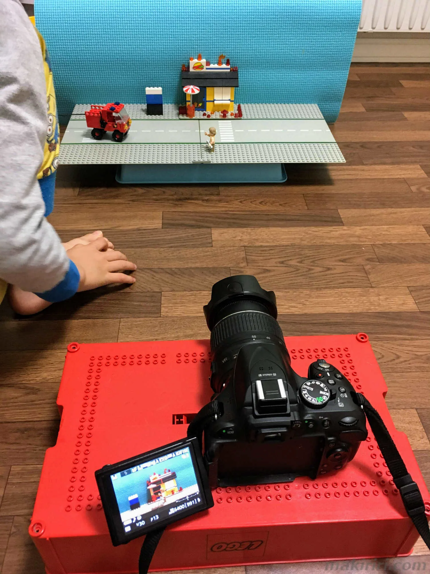 コマ撮りの撮影風景