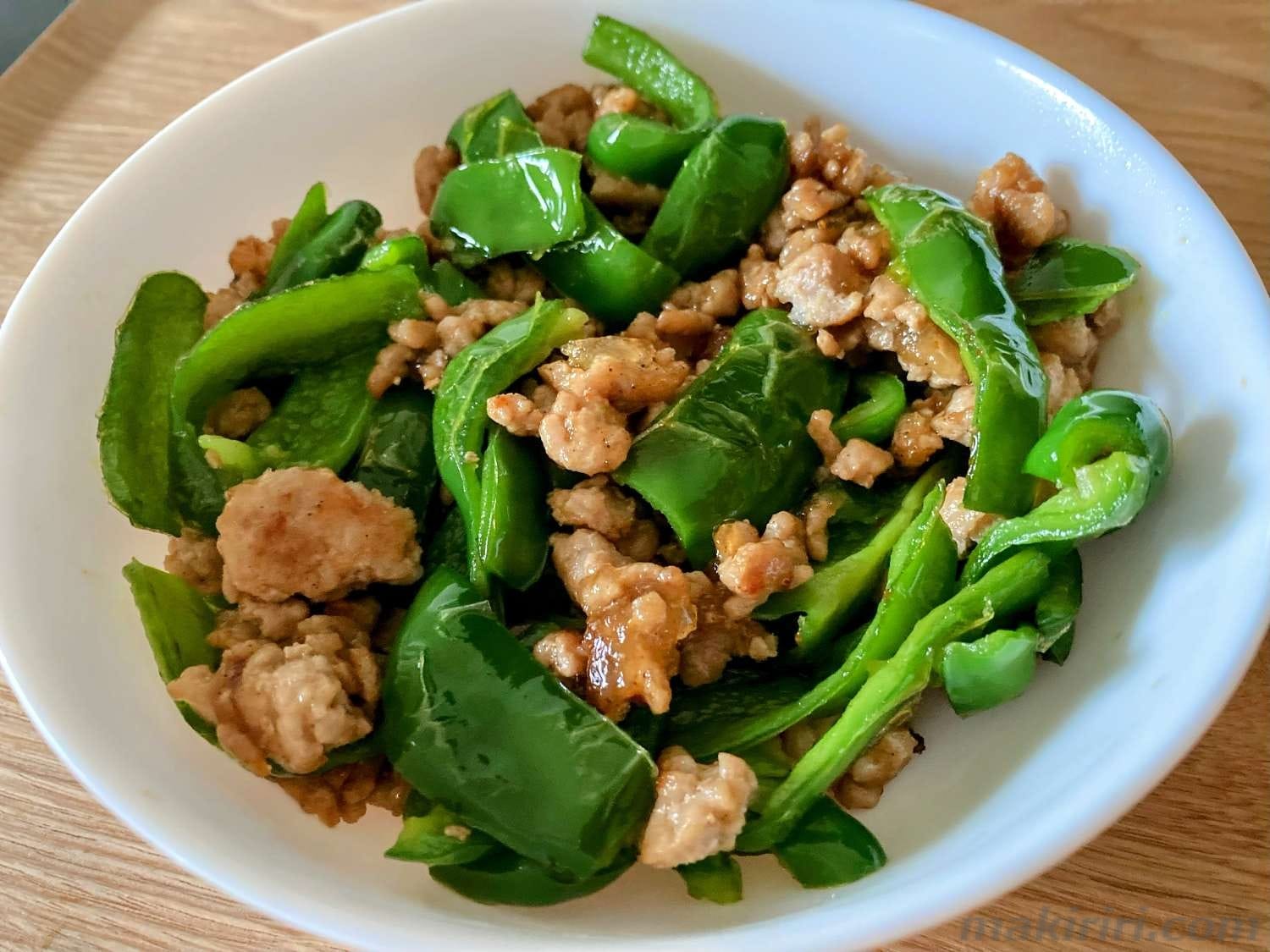 挽肉の青椒肉絲