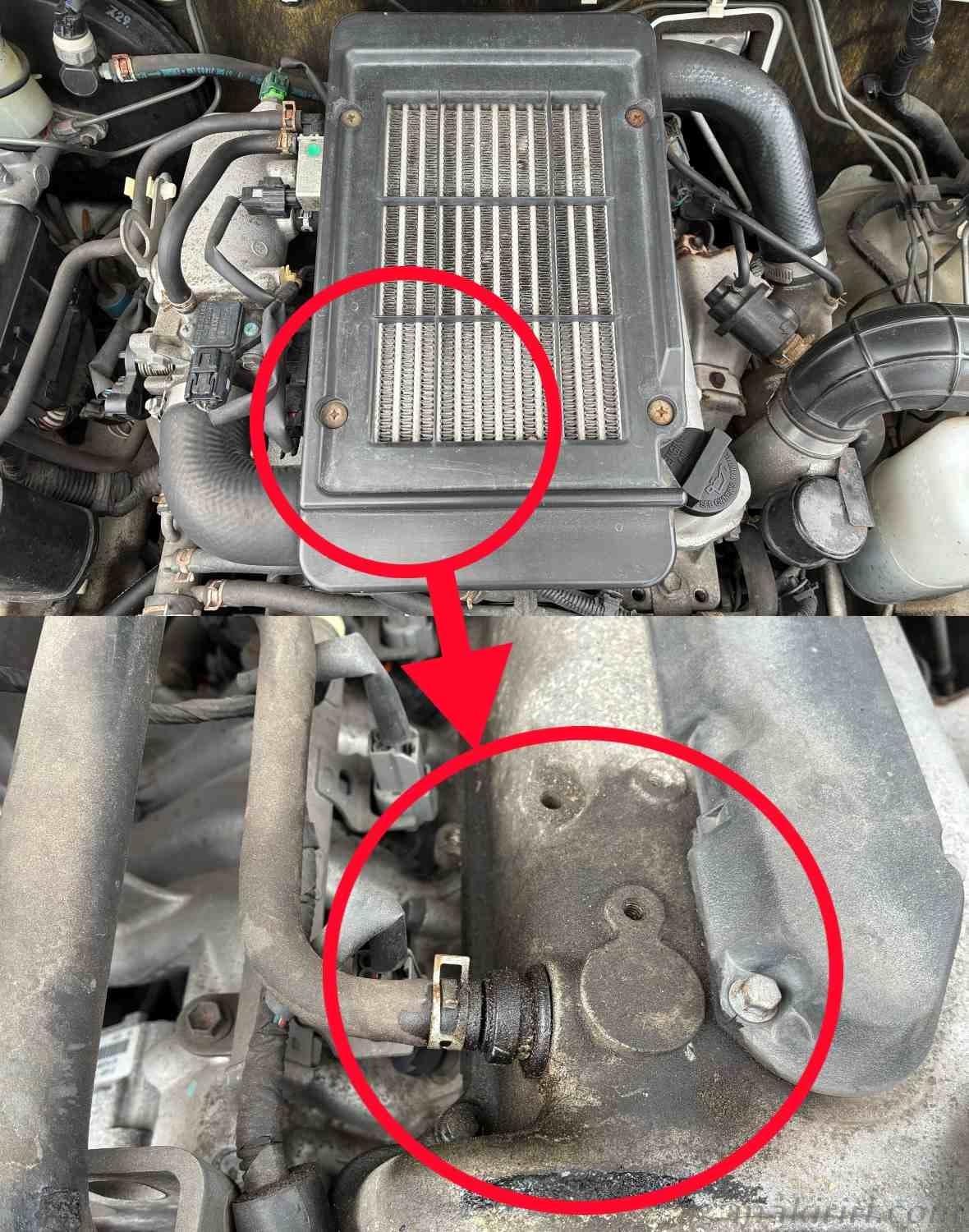 PCVバルブからのオイル漏れ